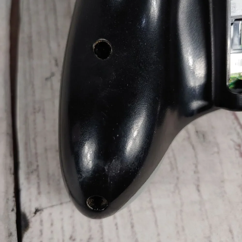 Microsoft Xbox 360 Wireless Controller - BLACK No Battery Cover - TESTED WORKING
